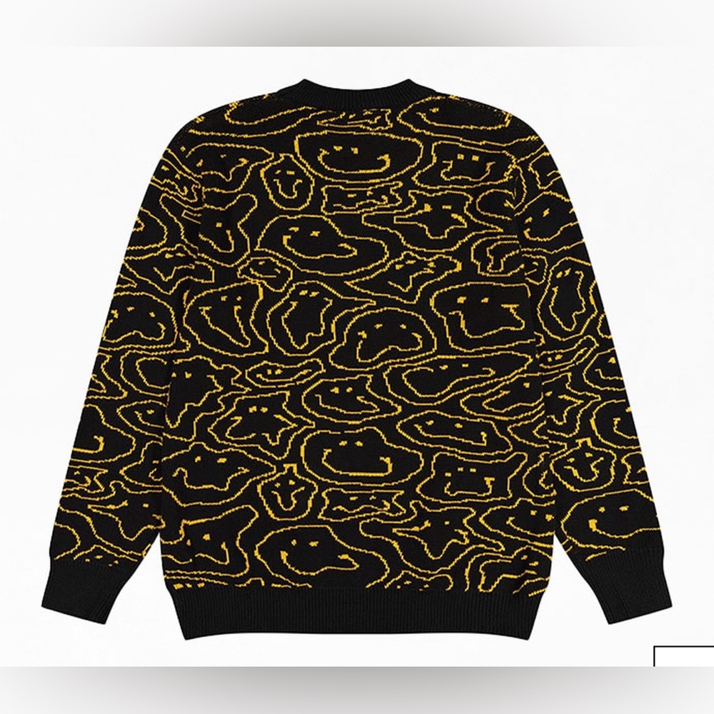 WESC x LEON Warp‎ Sweden Smiley Face Sweater Mens Size L Womens Size XL
